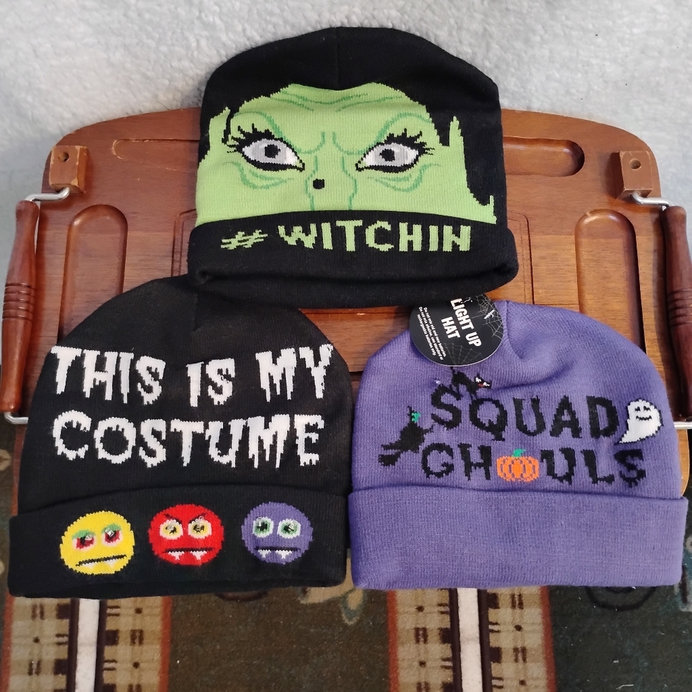 NWT- 3 Halloween Hats, 2 Light Up